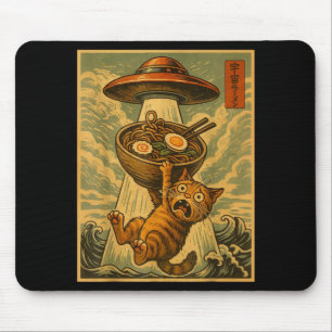 Tapis De Souris Chat japonais drôle Ramen Ufo Anime Hommes Femmes