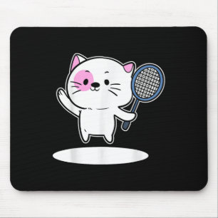 Tapis De Souris Chat Jouer Badminton Badminton Joueur Pour Hommes 