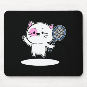Tapis De Souris Chat Jouer Badminton Badminton Joueur Pour Hommes 
