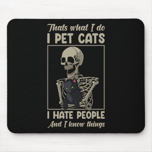 Tapis De Souris Chat Kitten Lover Grumpy Crâne Kitty Propriétaire  (Devant)