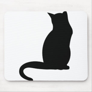 Tapis De Souris Chat Kitten Silhouette Noir L'ombre Plan