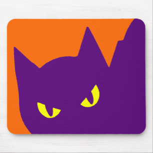 Tapis De Souris Chat Kitty Halloween Effrayant Épouvantable