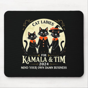Tapis De Souris Chat Ladies Pour Kamala Et Tim 2024 Vintage Usa El