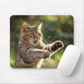 Tapis De Souris Chat lance un punch (Avec souris)