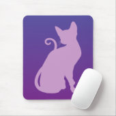 Tapis De Souris Chat Lilas sur Violet (Avec souris)