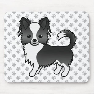 Tapis De Souris Chat long noir et blanc Chihuahua Chig & Paps