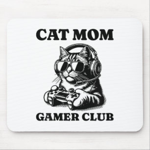 Tapis De Souris Chat Maman Gamer Club Jeux Vidéo Joueur Chat Femme