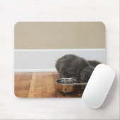 Tapis De Souris Chat mangeant dans un bol (Avec souris)