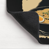 Tapis De Souris Chat mangeant des ramen (Coin)