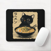 Tapis De Souris Chat mangeant des ramen (Avec souris)