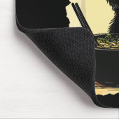 Tapis De Souris Chat mangeant des ramen (Coin)
