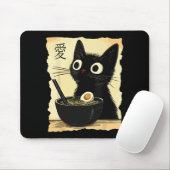 Tapis De Souris Chat mangeant des ramen (Avec souris)