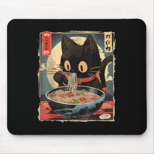 Tapis De Souris Chat Manger Ramen Noodle drôle Japonais Kawaii Ani