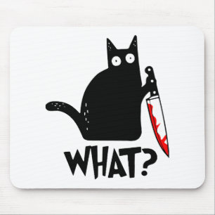 Tapis De Souris Chat Meurtrier Avec Couteau