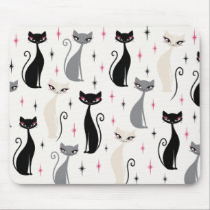 Tapis de souris chat Mid Century Modern Rétro Chat