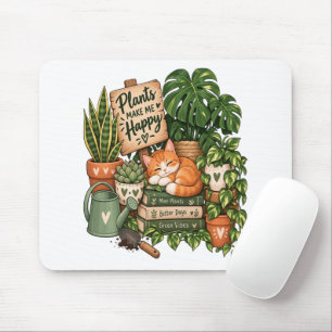 Tapis De Souris Chat mignon amateur de plantes – Les plantes me re