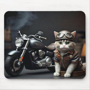Tapis De Souris Chat mignon avec la souris moto