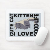 Tapis De Souris Chat mignon bonne vie (Avec souris)