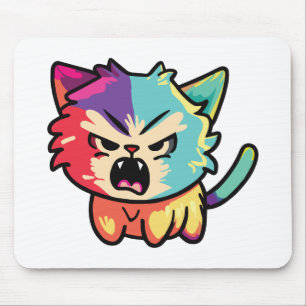 Tapis De Souris Chat mignon en colère qui baisait.