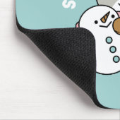 Tapis De Souris Chat mignon en Engin à neige avec Art Snowman (Coin)