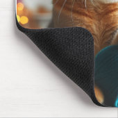 Tapis De Souris chat mignon jouant avec un fil mousepad (Coin)