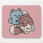 Tapis De Souris Chat Mignon Lait Chocolat – Boisson Confortable & (Devant)