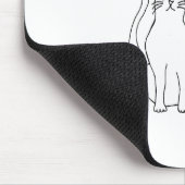 Tapis De Souris Chat mignon noir blanc Carton Winking Kitty (Coin)