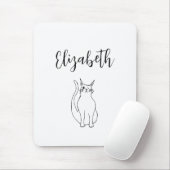 Tapis De Souris Chat mignon noir blanc Carton Winking Kitty (Avec souris)