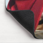 Tapis De Souris Chat mignon utilisant le casquette rouge Mousepad (Coin)