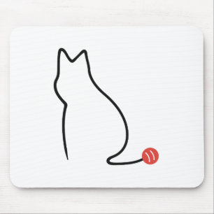 Tapis De Souris Chat Minimaliste Dessiné en Une Seule Ligne avec u
