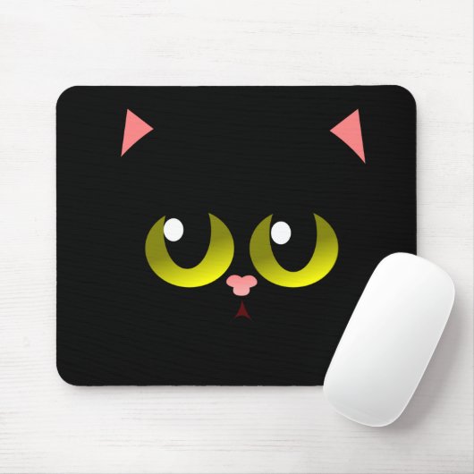 Tapis De Souris Chat noir (Avec souris)