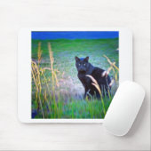 Tapis De Souris Chat noir (Avec souris)
