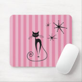 Tapis de souris chat noir atomique milieu de siècl (Avec souris)