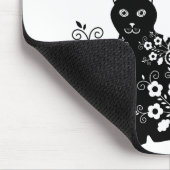 Tapis De Souris Chat noir avec fleurs et expression portugaise (Coin)