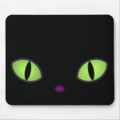 Tapis De Souris Chat Noir Avec Gros Oeil Vert (Devant)