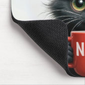 Tapis De Souris Chat Noir Avec Mug De Café (Coin)