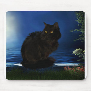 Tapis De Souris Chat noir chat animal domestique noir
