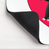 Tapis De Souris Chat noir dans le coeur rouge (Coin)