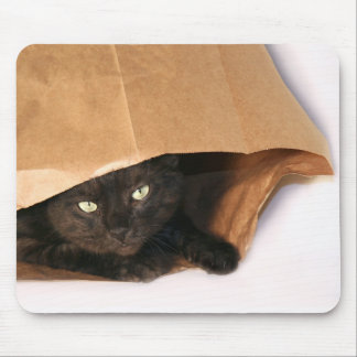 Tapis De Souris Chat noir dans un sac mousepac