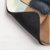 Tapis De Souris Chat noir dans une boîte (Coin)