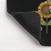 Tapis De Souris Chat noir de tournesol (Coin)