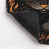 Tapis De Souris Chat noir d'Halloween avec Citrouilles et lune (Coin)