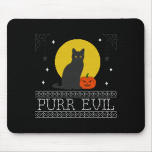 Tapis De Souris Chat noir d'Halloween drôle mignon effrayant _ Méc