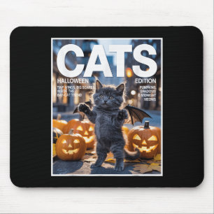 Tapis De Souris Chat Noir Drôle En Costume De Chat Cute Halloween