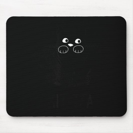 Tapis De Souris Chat noir drôle Kit-Tea Graphique (Devant)