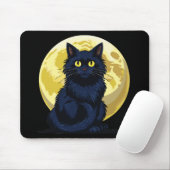Tapis De Souris Chat noir en colère (Avec souris)