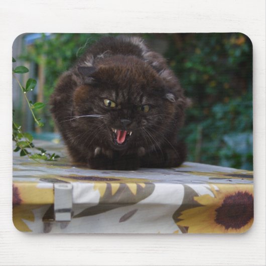 Tapis De Souris Chat noir en colère (Devant)