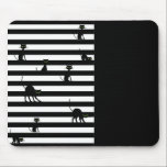 Tapis De Souris Chat noir et bandes Couleur Bloc noir<br><div class="desc">Comme des chats ? Venez voir ces chats noirs mignons sur ces tapis de souris. Disponible en plusieurs styles et couleurs.</div>