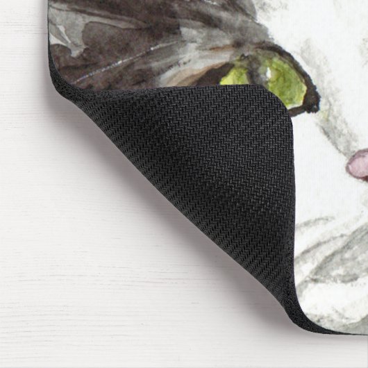 Tapis De Souris Chat noir et blanc (Coin)
