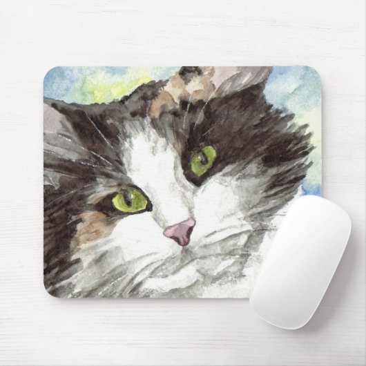 Tapis De Souris Chat noir et blanc (Avec souris)